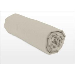 Home Linge Passion - Drap housse uni 100% coton - Bonnet 25cm - Beige crème - 160x200 cm - Beige