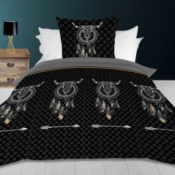 Parure housse de couette140X200 cm en microfibre buffle gris, par Soleil d'Ocre - Gris