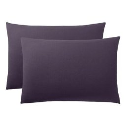 Lot de 2 taies d'oreiller 50 x 70 cm / 100% coton 57 fils/cm - Prune - Prune