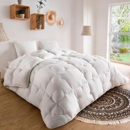 Couette 220x240 cm ellie blanche microfibre 700 gr + 2 oreillers - Blanc