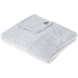 Plaid - flanelle - tressé - 125x150 Atmosphera créateur d'intérieur - Gris clair