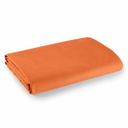 Drap plat 100% coton / 57 fils/cm - orange - 180 x 290 cm pour lit 1 place - Orange