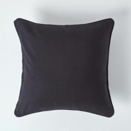 Housse de coussin Uni Noir, 45 x 45 cm - Noir - Homescapes