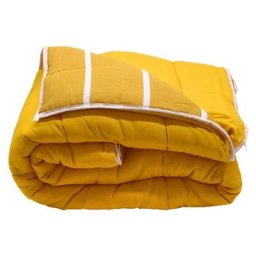 Couette imprimée double face 240x260 cm Stripes - Jaune
