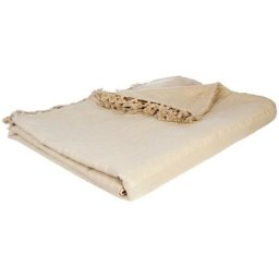 Atmosphera - Jeté de lit en Coton Beige Lin 230 x 250 cm - Beige