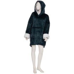 Plaid sweat doublé à capuche Bleu égéen s/m - Bleu égéen