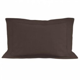 Taie d'oreiller en coton 57 fils 50x70 cm uni brun, par Soleil D'ocre Marron