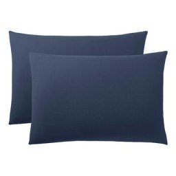 Univers Decor - Lot de 2 taies d'oreiller 50 x 70 cm / 100% coton 57 fils/cm² - Marine - Marine