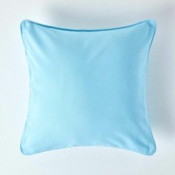 Housse de coussin Uni Bleu clair, 60 x 60 cm - Bleu clair - Homescapes