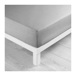 Douceur D'intérieur - drap housse 2 personnes uni 57 fils lina gris - 160x200cm - Gris