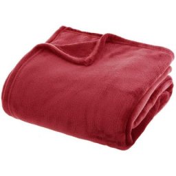 Atmosphera - Plaid uni rouge - Flanel - l 230 x l 180 cm - Livraison gratuite - Rouge