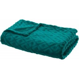 Atmosphera - Plaid Flan 3D Losange Canard 180 x 230 créateur d'intérieur - Bleu canard
