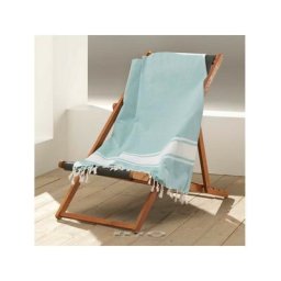 FOUTA A FRANGES 100 x 200 CM COTON TISSE TEINT FILOTI MENTHE - 100x200cm - Vert d'eau