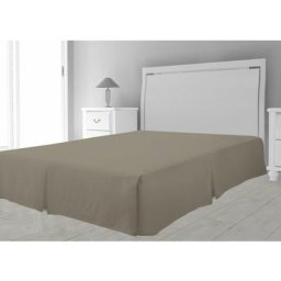 Soleil D'ocre - Cache sommier Microfibre, Polyester, Taupe, par 140 x 190 cm - Taupe