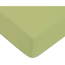 Drap housse uni coton 57 fils vert tilleul 160x200cm coton unis - tilleul
