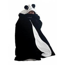 Plaid polaire 116x134 cm panda - Noir