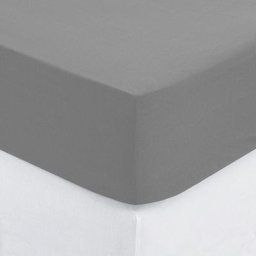 Atmosphera - Drap-housse en coton - gris - bonnet H30cm - 140x190 cm créateur d'intérieur - Gris
