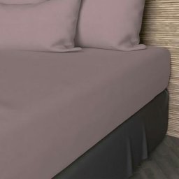 Soleil D'ocre - Drap Housse, Coton 57 Fils, Rose, par 140 x 200 cm - Rose