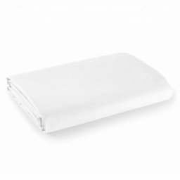 Drap plat 100% coton / 57 fils/cm - blanc - 240 x 300 cm pour lit 2 places - Blanc