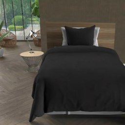 Parure Housse de Couette, Bohème Microfibre lavée, Noir, par Intemporel 140 x 200 cm - Noir