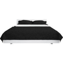 Vidaxl - Couvre-lit à double face matelassé 230 x 260 cm Noir et blanc Noir et blanc