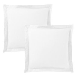 Univers Decor - Lot de 2 taies d'oreiller 63 x 63 cm / 100% coton 57 fils/cm² - Blanc - Blanc