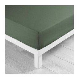 DRAP HOUSSE 2 PERSONNES UNI 57 FILS LINA KAKI - 140x190cm - Vert kaki