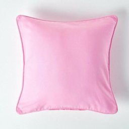 Housse de coussin Uni Rose, 45 x 45 cm - Rose - Homescapes