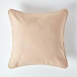 Homescapes - Housse de coussin Uni Beige, 30 x 30 cm - Beige