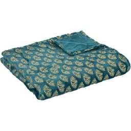 Atmosphera - Plaid Or en flanelle 125x150 créateur d'intérieur - Vert