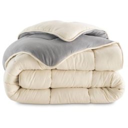 Idmarket - Couette 220x240 cm zoe polaire biface gris et crème 400 gr - Gris