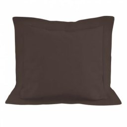 Taie d'oreiller en coton 57 fils 63x63 cm uni brun, par Soleil D'ocre Marron