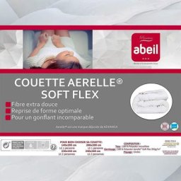 Pack oreiller et Couette de lit premium tempérée 350g blanc Aerelle soft flex Abeil Dimension