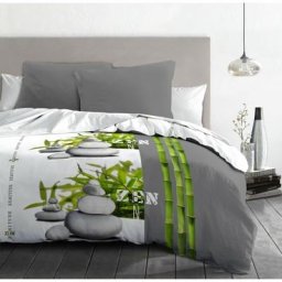 Home Linge Passion - zenitude Parure de couette Microfibre - Gris - 220x240 cm