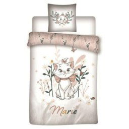 Parure de lit réversible Les Aristochats - Marie - Blanc et Rose - 140 cm x 200 cm