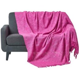 Jeté de lit ou de canapé Rose Nirvana en coton, 150 x 200 cm - Rose - Homescapes