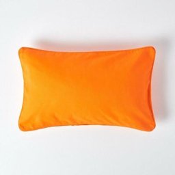 Housse de coussin Uni Orange, 30 x 50 cm - Orange - Homescapes