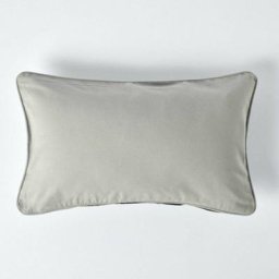 Housse de coussin Uni Gris, 30 x 50 cm - Gris - Homescapes