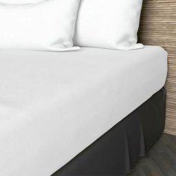Soleil D'ocre - Drap Housse, Coton 57 Fils, Blanc, par 200 x 200 cm - Blanc