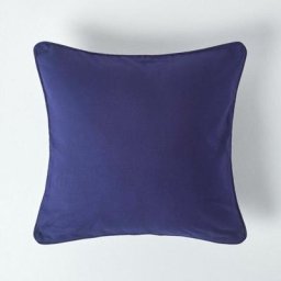 Housse de coussin Uni Bleu marine, 45 x 45 cm - Bleu Marine - Homescapes