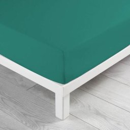 Douceur D'intérieur - Drap housse 2 personnes 140 x 190 x 30 cm coton bio Biolina Emeraude