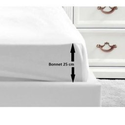 Drap Housse 100% coton 140x190x25 cm blanc - Lovely Home