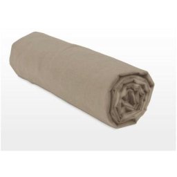 Home Linge Passion - Drap housse uni 100% coton - Bonnet 25cm - Beige - 140x190 cm - Beige