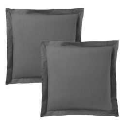 Univers Decor - Lot de 2 taies d'oreiller 63 x 63 cm / 100% coton 57 fils/cm² - Anthracite