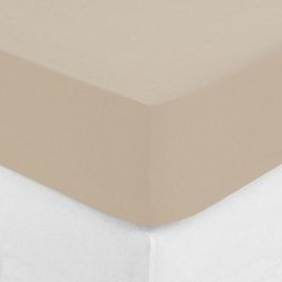 Drap Housse bonnet 30 cm 100% Lin 2 places - Longueur 190 Largeur 140 Epaisseur 0.2cm - Beige