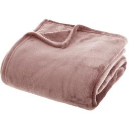 Atmosphera - Plaid uni rose - Flanel - l 230 x l 180 cm - Livraison gratuite - Rose