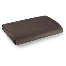 Drap plat 100% coton / 57 fils/cm - choco - 180 x 290 cm pour lit 1 place - Choco
