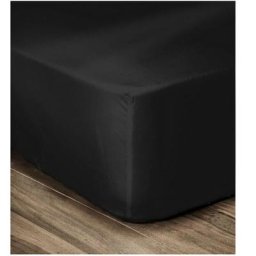 Drap Housse 100% coton 160x200x25 cm noir - Lovely Home