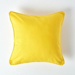 Homescapes - Housse de coussin Uni Jaune, 60 x 60 cm - Jaune