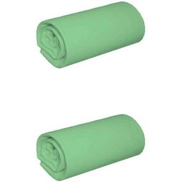 Terre De Nuit - Lot de 2 draps housses jersey vert jade bonnet 30 cm 100% coton biologique 160x190